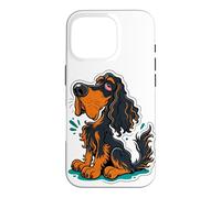 Drôle de Dessin animé Gordon Setter Dog Noir et Brun Clair Coque pour iPhone 16 Pro