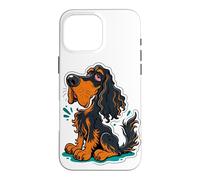Drôle de Dessin animé Gordon Setter Dog Noir et Brun Clair Coque pour iPhone 16 Pro Max