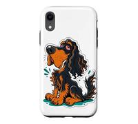 Drôle de Dessin animé Gordon Setter Dog Noir et Brun Clair Coque pour iPhone XR