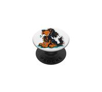 Drôle de Dessin animé Gordon Setter Dog Noir et Brun Clair PopSockets PopGrip Adhésif