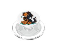 Drôle de Dessin animé Gordon Setter Dog Noir et Brun Clair PopSockets PopGrip pour MagSafe