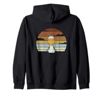 Drôle de Dessin animé Oiseau Dodo Retro Sunset Sweat à Capuche