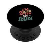 Drôle de Dicton Sarcastique : « Je suis Plus Gentil après ma Course » PopSockets PopGrip Adhésif