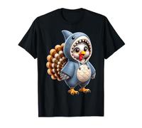 Drôle de Dinde habillée en Requin Automne Joyeux Thanksgiving T-Shirt