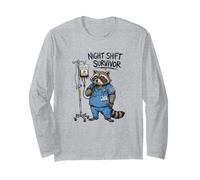 Drôle de Docteur infirmière Nuit survivant Raton Laveur caféine IV Manche Longue