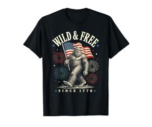 Drôle de Drapeau américain Sasquatch Sauvage et Libre Depuis 1776 T-Shirt