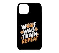 Drôle de Dressage de Chien - Woof Wag Train Repeat Coque pour iPhone 13