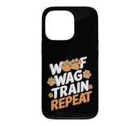 Drôle de Dressage de Chien - Woof Wag Train Repeat Coque pour iPhone 13 Pro