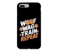 Drôle de Dressage de Chien - Woof Wag Train Repeat Coque pour iPhone 7 Plus/8 Plus