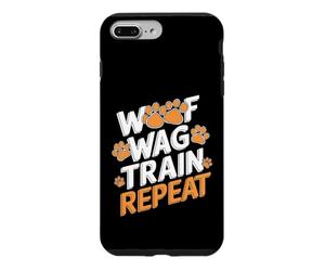 Drôle de Dressage de Chien - Woof Wag Train Repeat Coque pour iPhone 7 Plus/8 Plus