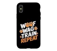 Drôle de Dressage de Chien - Woof Wag Train Repeat Coque pour iPhone X/XS