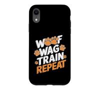 Drôle de Dressage de Chien - Woof Wag Train Repeat Coque pour iPhone XR