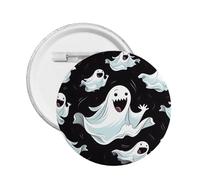 Drôle de fantôme blanc - Épingle ronde en émail - Badge en alliage métallique pour veste, sac, idée cadeau., M, Plastique