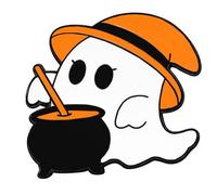 Drôle de fantôme de dessin animé blanc alliage pin Halloween fête accessoire cadeau pour adultes enfants dessin animé Specter Pin, taille unique, comme décrit