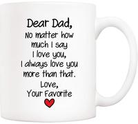 Drôle de fête des Pères, papa. « Cher papa, peu importe combien je te dis « Je t'aime », je t'aime plus que ça. » Amour, ta tasse à café préférée, tasse père, fille et fils, 325 ml.