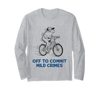 Drôle de Grenouille à vélo pour commettre des Crimes légers Meme Manche Longue