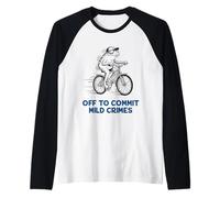 Drôle de Grenouille à vélo pour commettre des Crimes légers Meme Manche Raglan