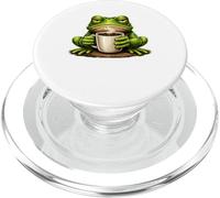 Drôle de Grenouille grincheuse Buvant du café PopSockets PopGrip pour MagSafe