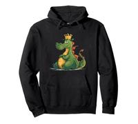 Drôle de Gros Dragon avec Couronne pour Les Amateurs de Dragons de Dessin animé Sweat à Capuche