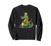 Drôle de Gros Dragon avec Couronne pour Les Amateurs de Dragons de Dessin animé Sweatshirt
