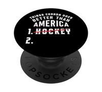 Drôle de Hockey Le Canada Meilleur Que l'Amérique Canadien PopSockets PopGrip Adhésif