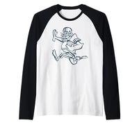 Drôle de Joueur de Football en Cours d'exécution avec Le Bras Manche Raglan