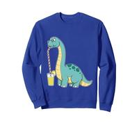 Drôle de Limonade Dinosaure Soda Pop Dino Summer Brontosaure Sweatshirt, Unisexe pour Adultes, Bleu Royal, L