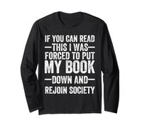 Drôle de Lire des Livres Amants pour Hommes Femmes Bookaholic Bookworm Manche Longue