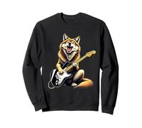 Drôle de Loup Jouant de la Guitare électrique Animal Amateur de Musique Sweatshirt