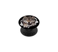 Drôle de Loup regardant Un Adorable Amoureux des Animaux du Zoo PopSockets PopGrip Adhésif