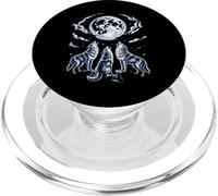 Drôle de Loups Hurlant à la Lune Nuit Mystique PopSockets PopGrip pour MagSafe