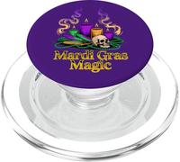 Drôle de Mardi Gras Magique avec Perles et Bougies en Forme de crâne PopSockets PopGrip pour MagSafe