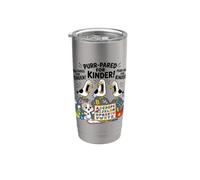 Drôle de mouette et de chat ronronnent pour la rentrée des classes Gobelet isotherme en acier inoxydable double paroi