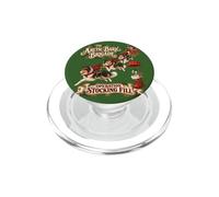 Drôle de Noël Mignon Collie Dog Christmas Nostalgique Sleigh Team PopSockets PopGrip pour MagSafe