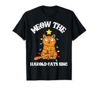 Drôle de Noël Sarcastique méchant Miaou Les Chats Harold chantent T-Shirt