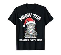 Drôle de Noël Sarcastique méchant Miaou Les Chats Harold chantent T-Shirt