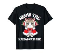 Drôle de Noël Sarcastique méchant Miaou Les Chats Harold chantent T-Shirt