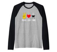 Drôle de Paix Amour Barbecue Disant Sarcastique Humoristique Manche Raglan