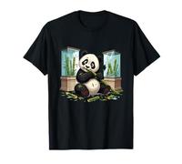 Drôle de Panda affamé Mangeant Une scène d'évasion en Bambou T-Shirt