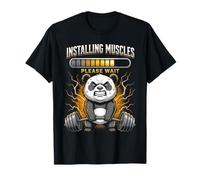 Drôle De Panda Installing Muscles Please Wait Gym T-Shirt