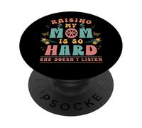 Drôle de parentalité Fille Élever sa mère, C'est Dur Écouter PopSockets PopGrip Adhésif