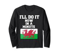 Drôle de Pays de Galles « I'll Do It Now in a Minute » Cadeau avec Dictons Gallois Manche Longue
