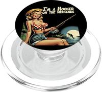 Drôle de pêche Hooker on Weekends Bass Fish Dad Blague PopSockets PopGrip pour MagSafe