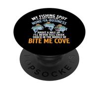 Drôle de pêche spot Bite Me Cove Pêche hilarante pêcheurs PopSockets PopGrip Adhésif