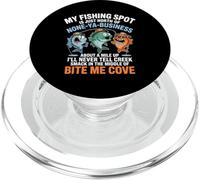 Drôle de pêche spot Bite Me Cove Pêche hilarante pêcheurs PopSockets PopGrip pour MagSafe