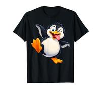 Drôle de Pingouin clin d'œil Dessin animé bête Dansant l'oiseau Arctique T-Shirt Graphique avec Valeur