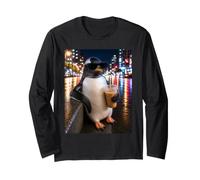 Drôle de Pingouin glacé café glacé drôle Animal Meme Pingouin Manche Longue