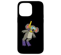 Drôle de plongée en apnée Koala Dessin animé Mignon Animal plongée sous-Marine Coque pour iPhone 14 Pro Max