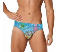 Drôle de Poisson Tortue Crabe Poulpe Slip de Bain drôle pour Hommes Bikini Maillot de Bain Taille Basse Court Slip de Surf Maillots de Bain
