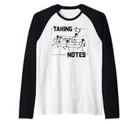 Drôle de Professeur de Musique prenant des Notes Clé de Sol Manche Raglan